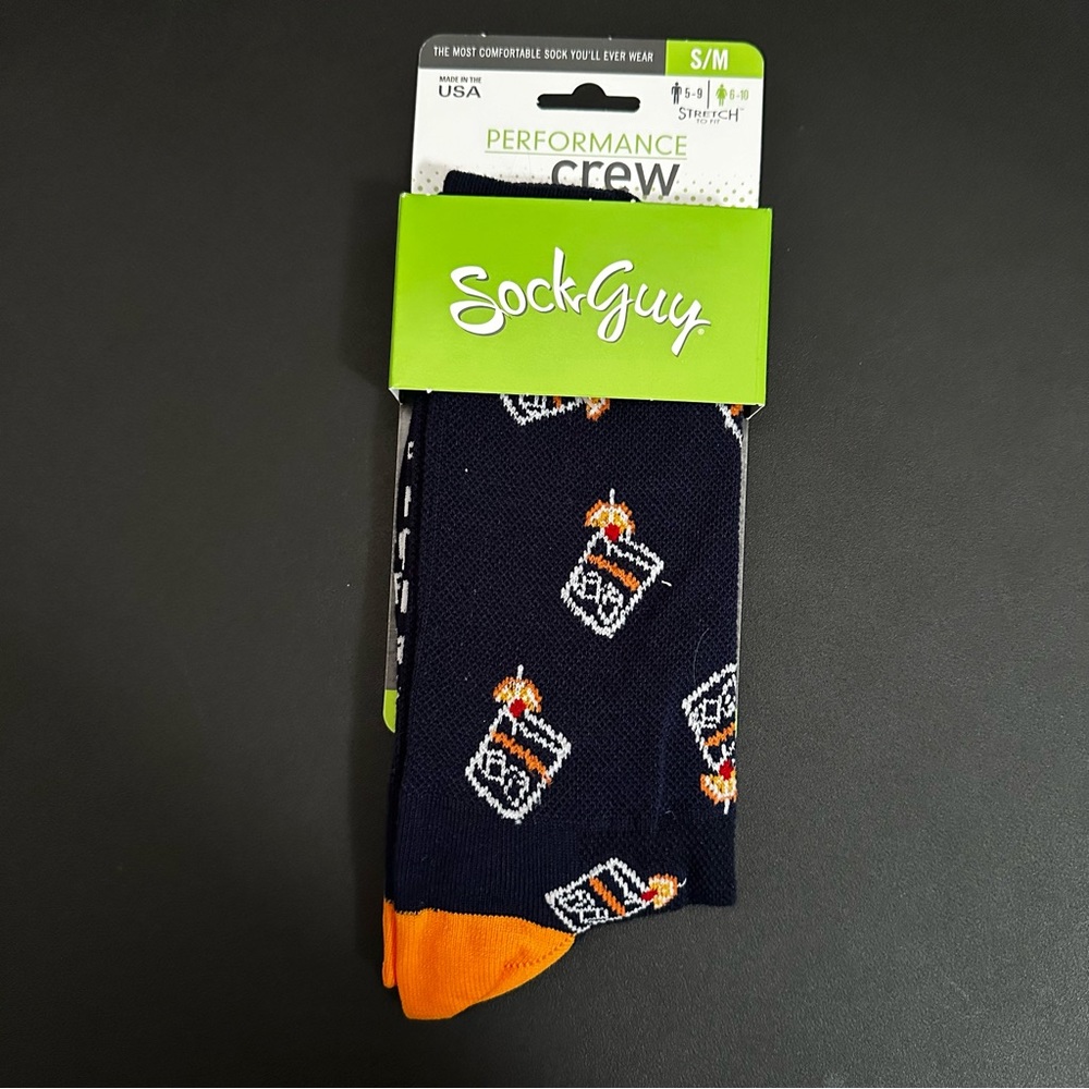 Old Fashioned Sock Guy Crew Socks NWT S/M bourbon 🥃